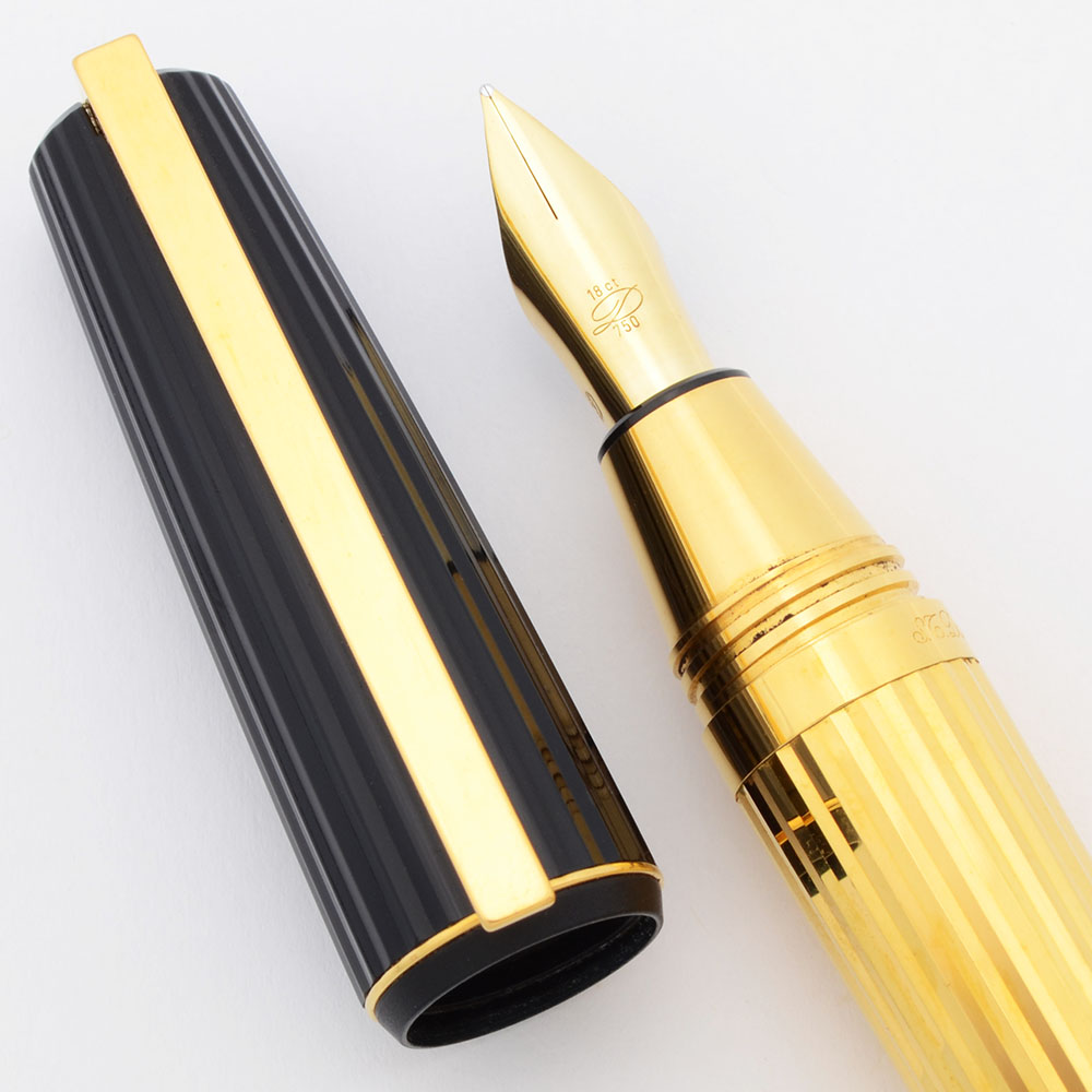 S.T. Dupont ブラック ゴールド 万年筆 18k Amazon | S.T.Dupont Line D ラージ万年筆 ブラック/ゴールド | 万年筆